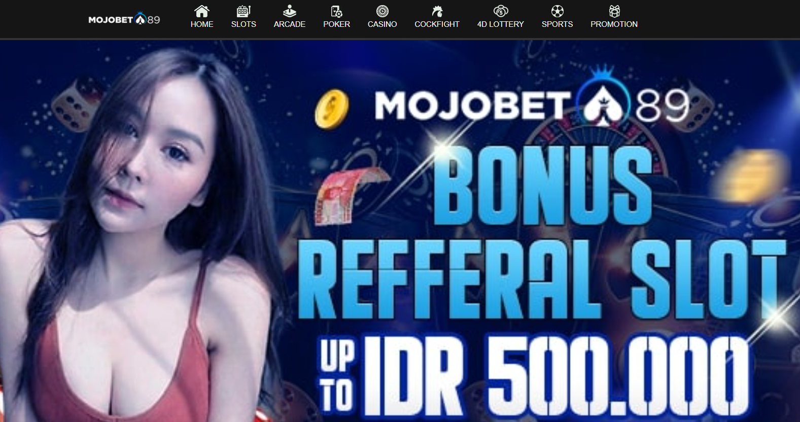 an ad for an indonesian gambling site